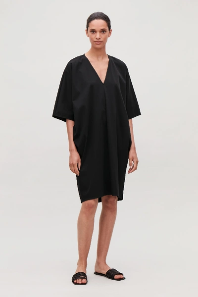 Shop Cos Oversized Kimono-shape Dress In Black