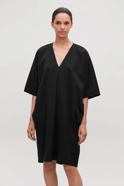 Shop Cos Oversized Kimono-shape Dress In Black