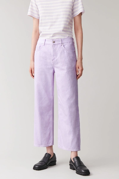 Shop Cos High-waisted Straight Jeans In Purple