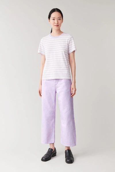 Shop Cos High-waisted Straight Jeans In Purple