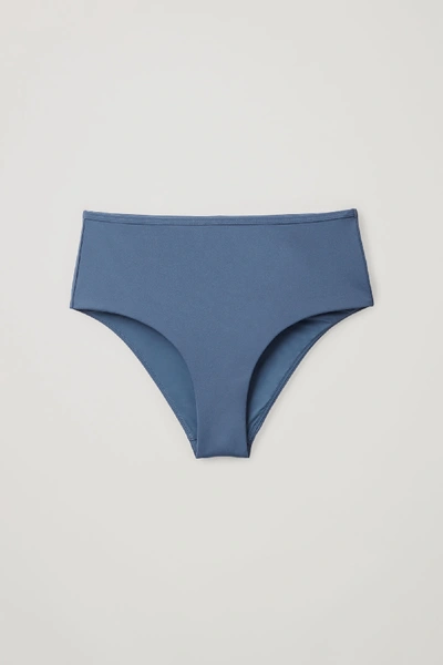 Shop Cos High-waisted Bikini Bottoms In Blue
