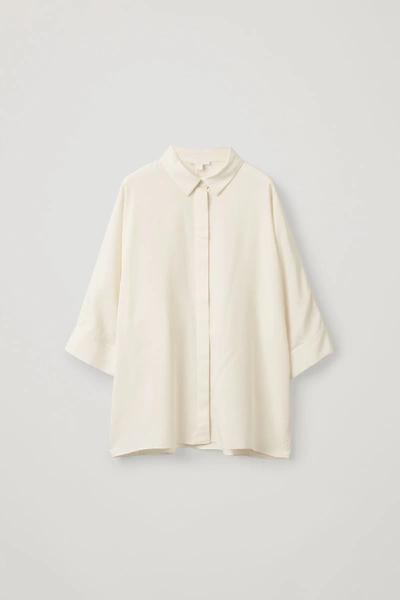 Shop Cos Draped Wide-fit Shirt In White