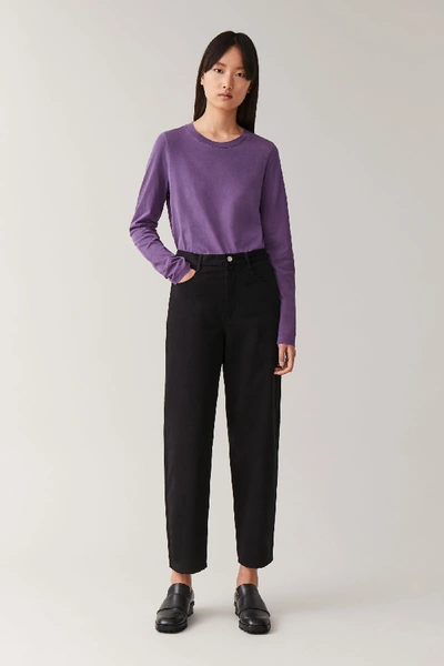 Shop Cos Straight-hem Long-sleeved Top In Purple
