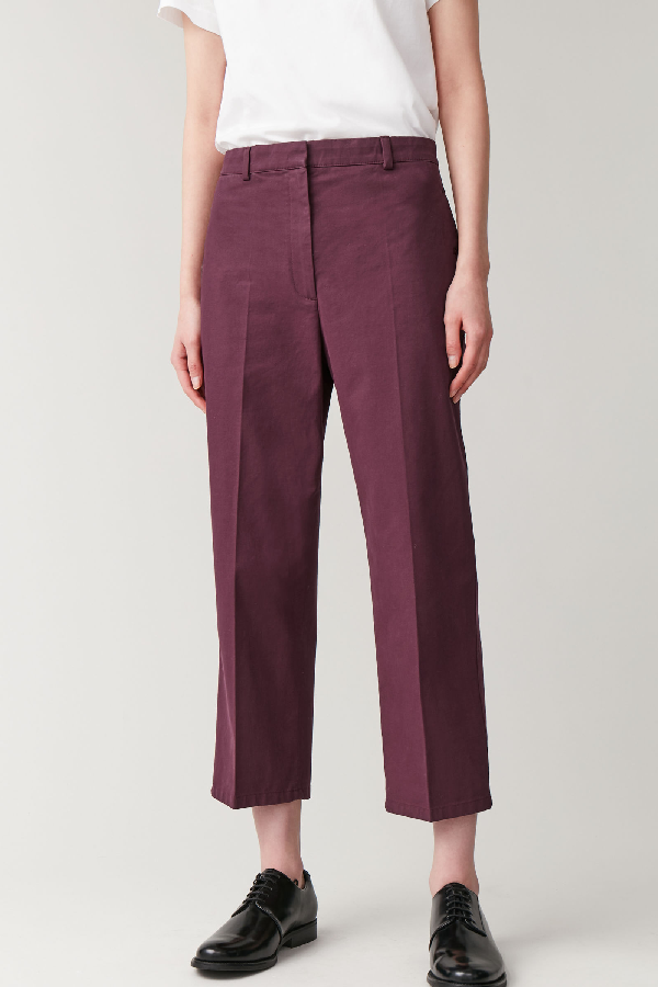 cropped straight pants