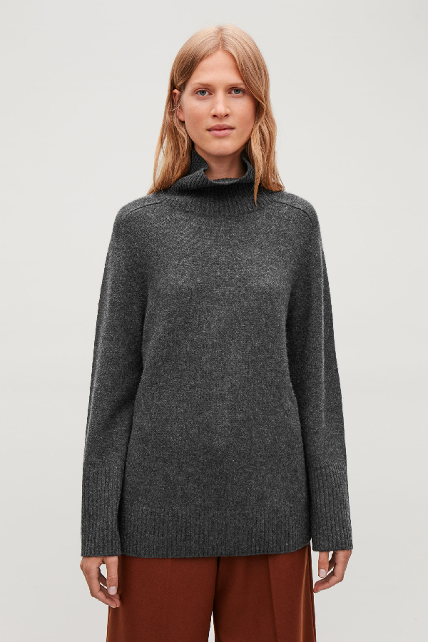 grey cashmere polo neck