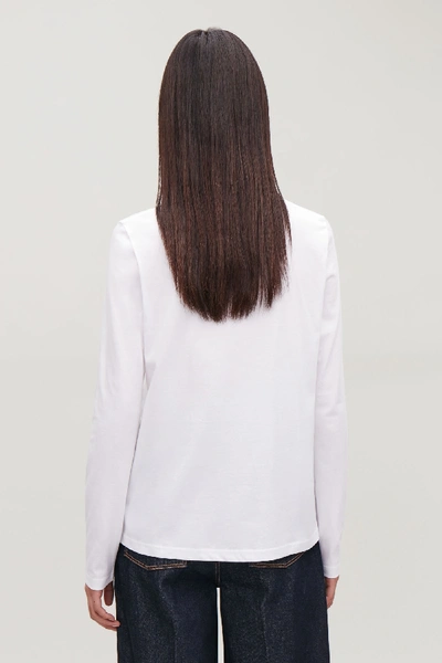 Shop Cos Straight-hem Long-sleeved Top In White