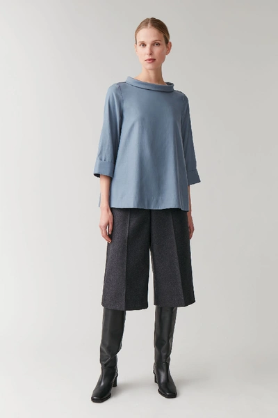 Shop Cos Stand-up Collar Top In Blue