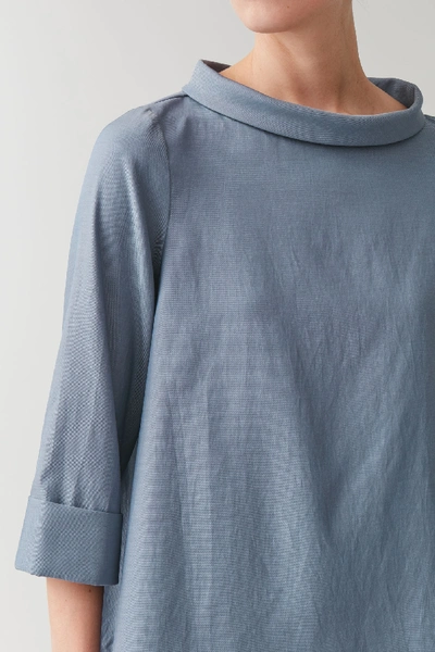 Shop Cos Stand-up Collar Top In Blue