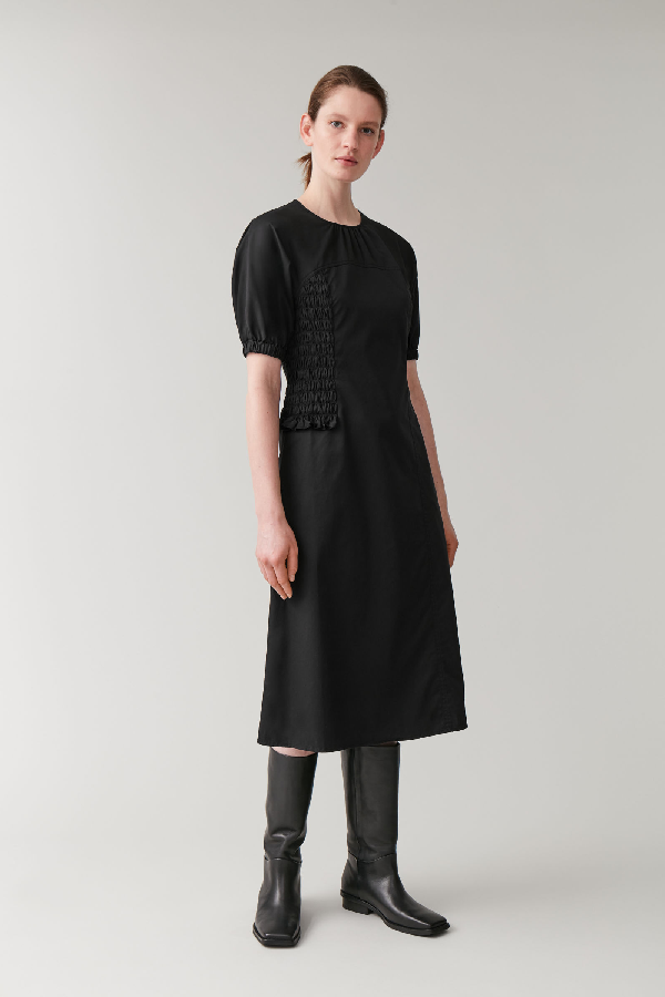 smocked cotton dress