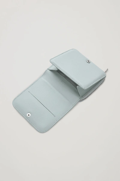 Shop Cos Zipped Leather Wallet In Turquoise