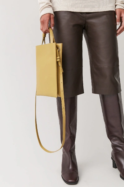 Shop Cos Mini Leather Tote In Yellow