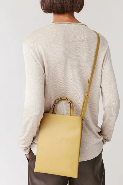 Shop Cos Mini Leather Tote In Yellow