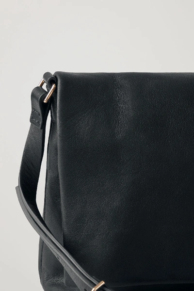 Shop Cos Small Soft-leather Shoulder Bag In Black