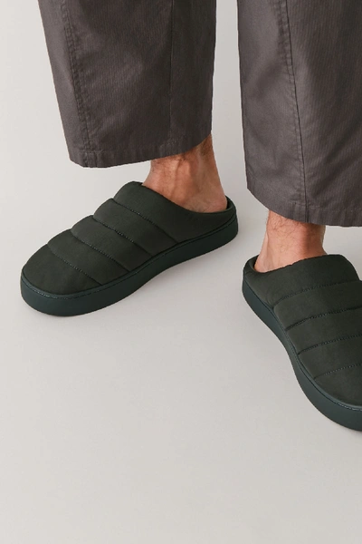 Cos Padded Slippers In Khaki Green | ModeSens