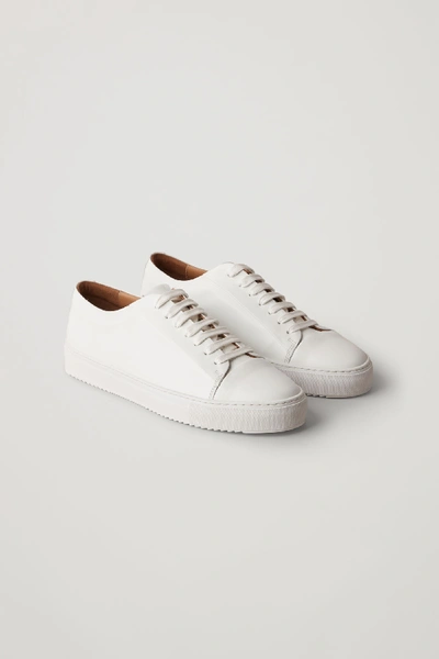 Shop Cos Thick-soled Leather Sneakers In White