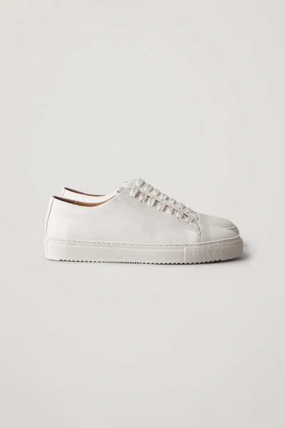 Shop Cos Thick-soled Leather Sneakers In White