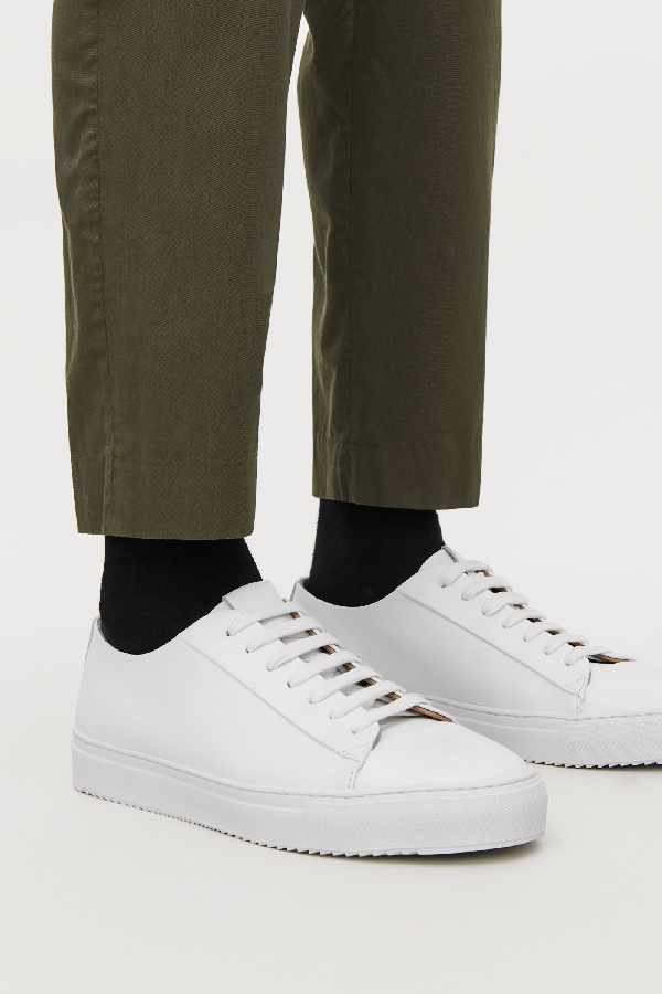 cos thick soled leather sneakers