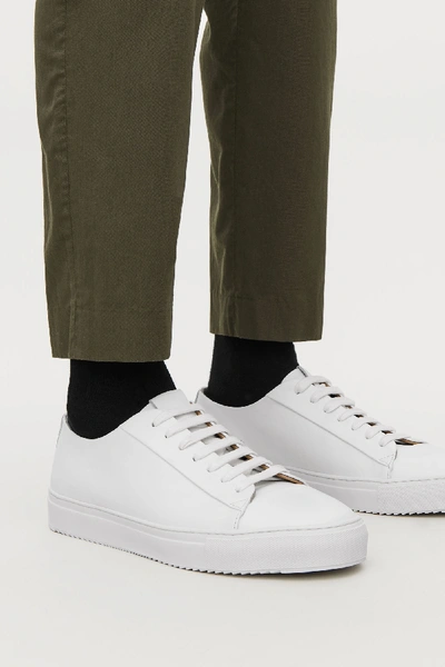 Shop Cos Thick-soled Leather Sneakers In White