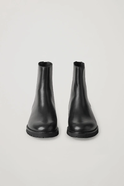 Shop Cos Chunky-sole Leather Boots In Black