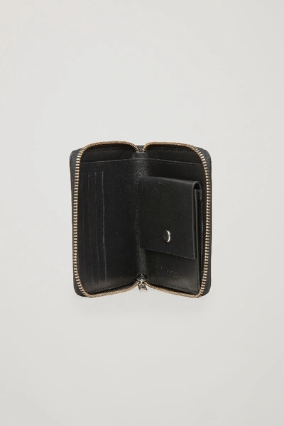 Shop Cos Leather Zip Wallet In Black