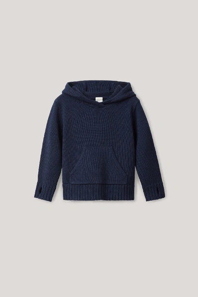 Shop Cos Knitted Wool Hoodie In Blue