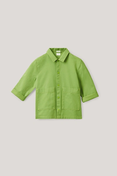 Shop Cos Cotton Overshirt In Green