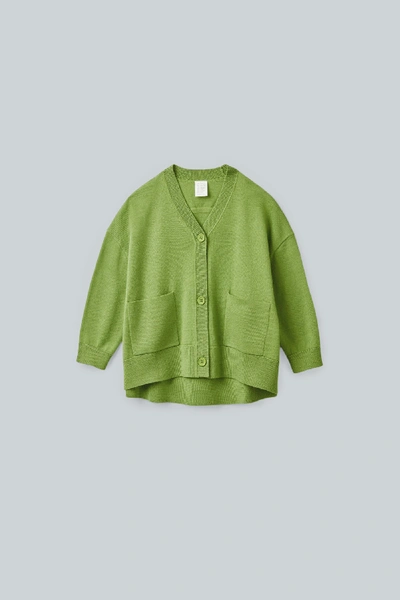 Shop Cos Rounded Merino Cardigan In Green