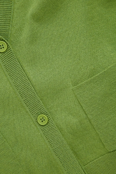Shop Cos Rounded Merino Cardigan In Green