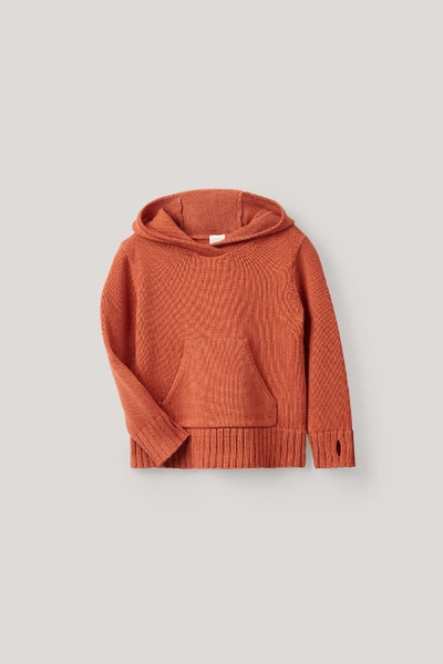 Shop Cos Knitted Wool Hoodie In Orange