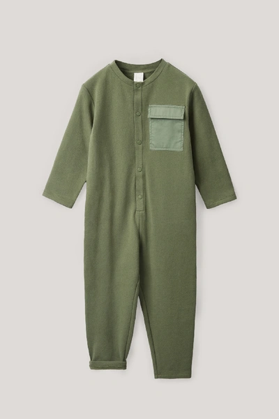 Shop Cos Cotton Jersey Jumpsuit In Green