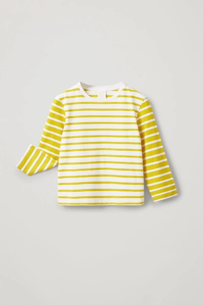 Shop Cos Striped Organic Cotton Top In Yellow