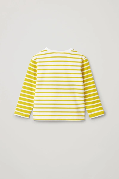 Shop Cos Striped Organic Cotton Top In Yellow