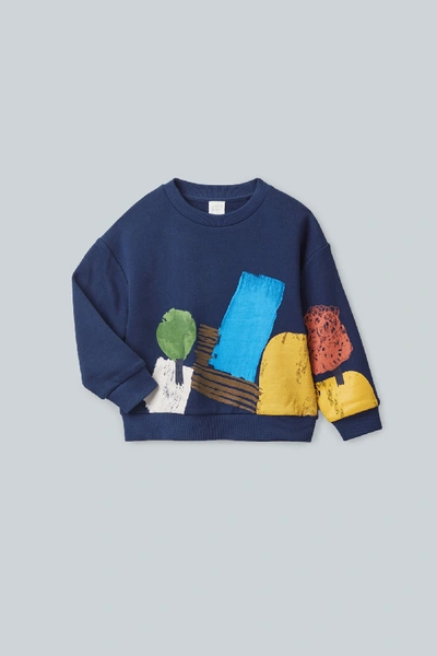 Shop Cos Printed Cotton Sweatshirt In Blue