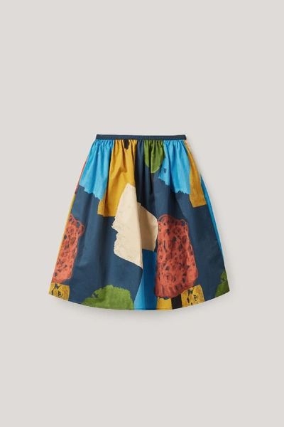 Shop Cos Printed Cotton Skirt In Blue