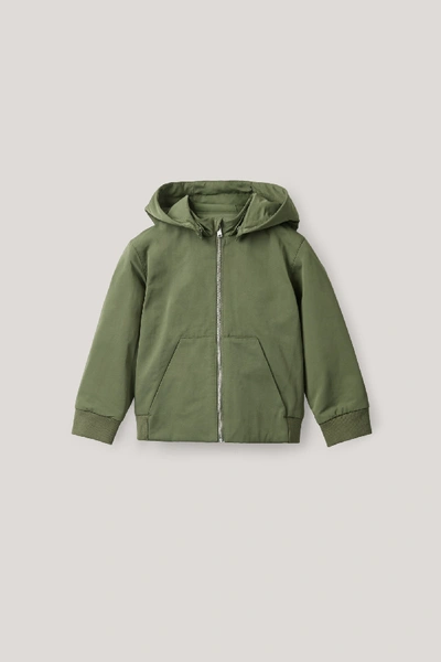 Shop Cos Padded Hooded Jacket In Green