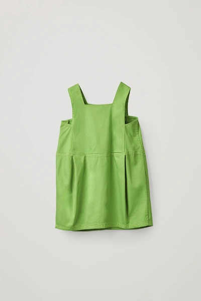 Shop Cos Organic Cotton Apron Dress In Green