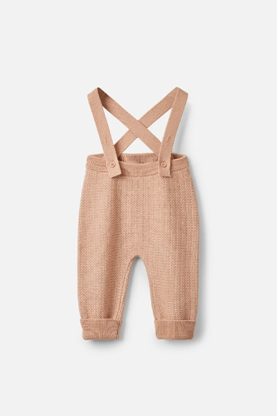 Shop Cos Knitted Merino Dungarees In Orange