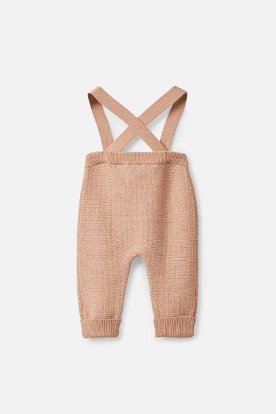 Shop Cos Knitted Merino Dungarees In Orange