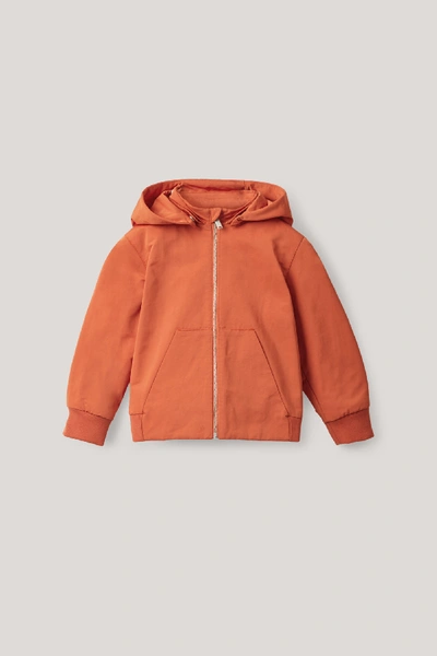 Shop Cos Padded Hooded Jacket In Orange