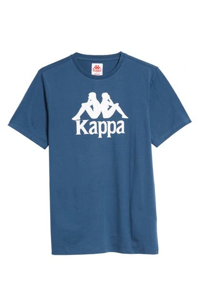 Shop Kappa Authentic Estessi Logo T-shirt In Blue Dark/ White