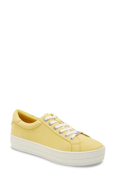 Shop Jslides Hippie Platform Sneaker In Yellow Leather