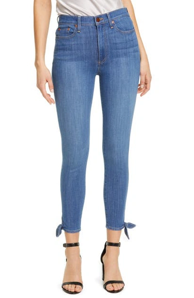 Shop Alice And Olivia Jeans Good High Waist Tie Cuff Ankle Skinny Jeans In Heart And Soul