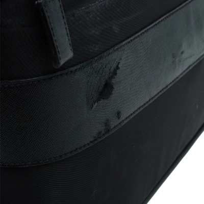 Pre-owned Prada Black Nylon Signature Rolling Suitcase
