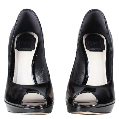 Pre-owned Dior Peep Toe Platform Pumps Size 39 In Black
