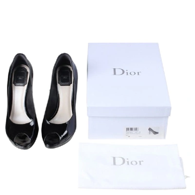 Pre-owned Dior Peep Toe Platform Pumps Size 39 In Black