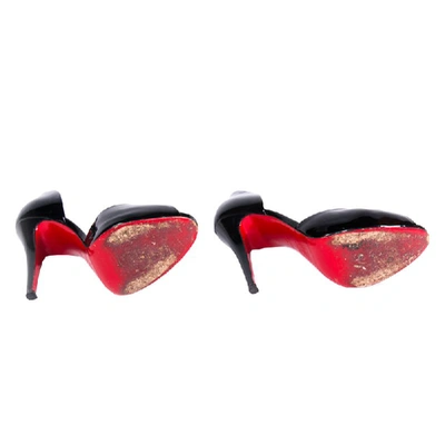 Pre-owned Christian Louboutin Black Patent Leather Madame Claude D'orsay Pumps Size 39