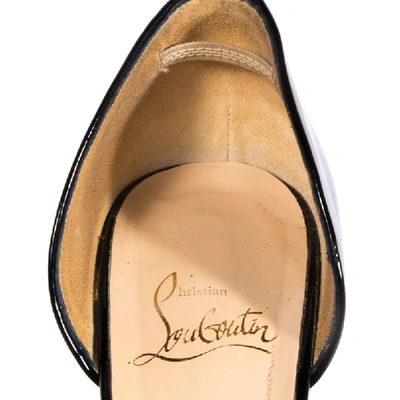 Pre-owned Christian Louboutin Black Patent Leather Madame Claude D'orsay Pumps Size 39