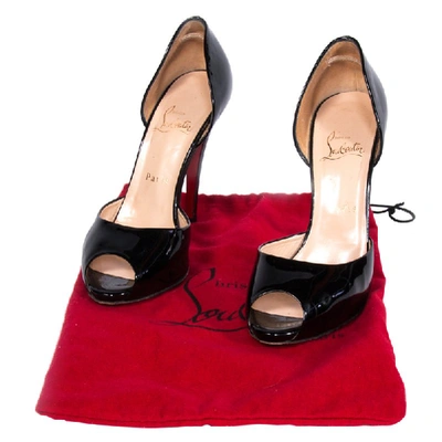 Pre-owned Christian Louboutin Black Patent Leather Madame Claude D'orsay Pumps Size 39