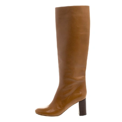Pre-owned Chloé Brown Leather Knee High Boots Size 38