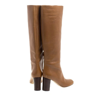 Pre-owned Chloé Brown Leather Knee High Boots Size 38